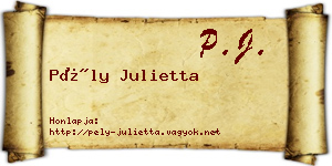 Pély Julietta névjegykártya
